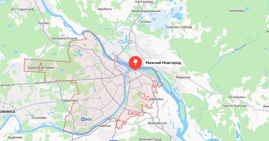 Карта Нижегородской области